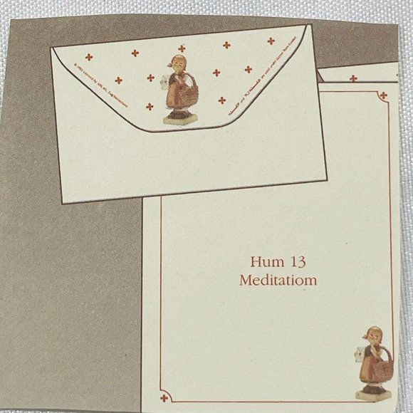 Vintage 1992 Hummel Stationary Hum #13 Meditation 2 Sheets & 2 Envelope Unused - Picture 6 of 10